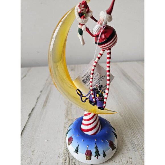 Dept 56 Santa light up RARE moon Eve Xmas decor vintage krinkles? 36717 presents - Picture 1 of 12